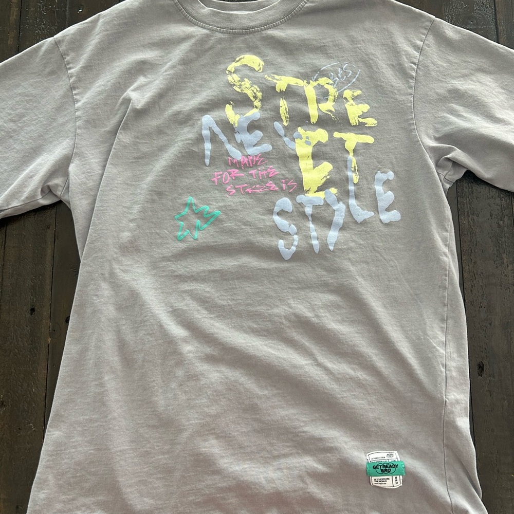 Zara Gray Tee with Yellow Accents
